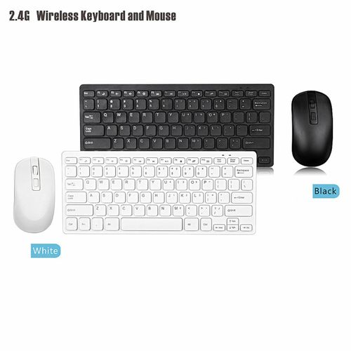 Compact 2.4GHz Wireless Keyboard And Mouse Set - White