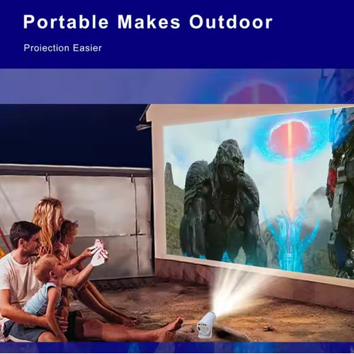 Smart Android 12 Tv Projector 4k Screen Video 1080p LCD With Google Voice Assistant - White
