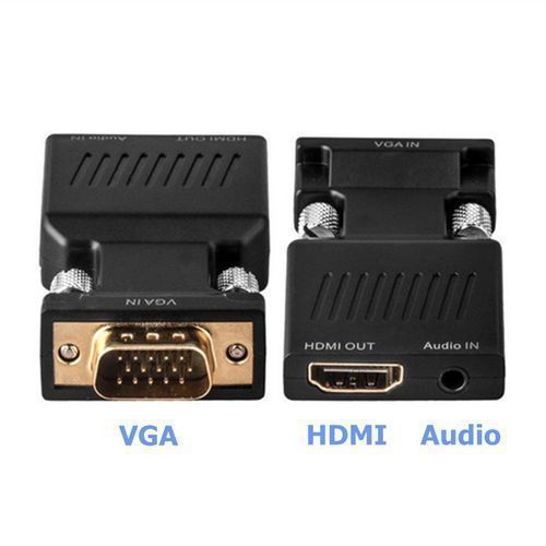 VGA HDMI Adapter With 3.5mm Audio Output 1080P HDTV AV Converter Cable PC Notebook Projector Monitor  VGA To HDMI Adapter Black