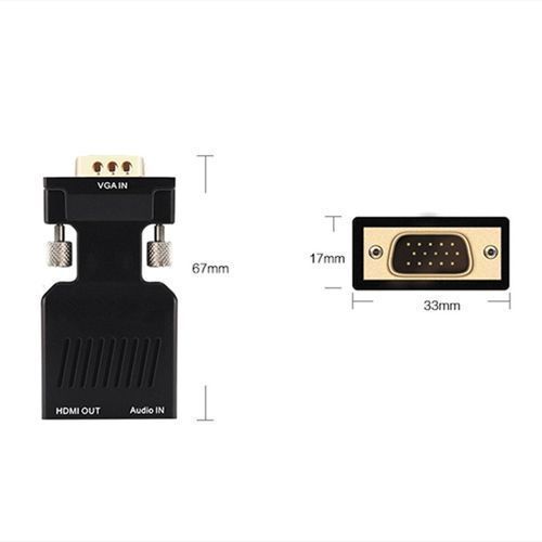 VGA HDMI Adapter With 3.5mm Audio Output 1080P HDTV AV Converter Cable PC Notebook Projector Monitor  VGA To HDMI Adapter Black