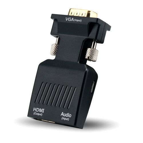 VGA HDMI Adapter With 3.5mm Audio Output 1080P HDTV AV Converter Cable PC Notebook Projector Monitor  VGA To HDMI Adapter Black