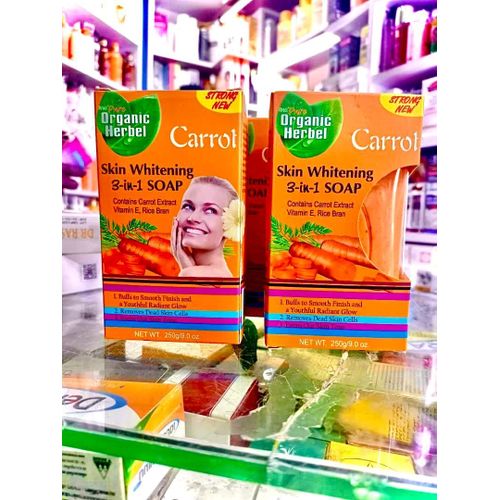 Correct Organic Herbel  Skin Whitening 3-in-1 SOAP  Contains Carrot Extract Vitamin E, Rice Bran  And Organic Herbel