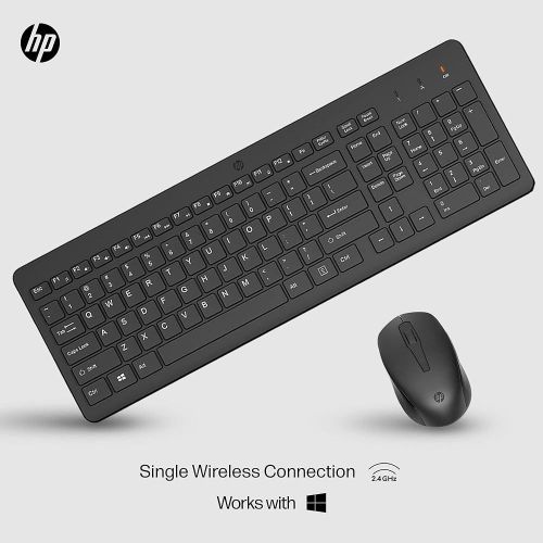 Hp 330 Wireless Black Keyboard And Mouse Set With Numeric Keypad, 2.4GHz Wireless Connection And 1600 DPI, USB Receiver, LED Indicators, Black