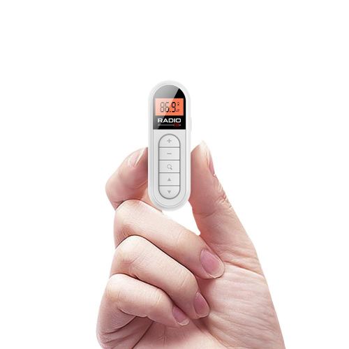 Rechargeable Mini Mini Radio,fm With Back Clip Conference (White)