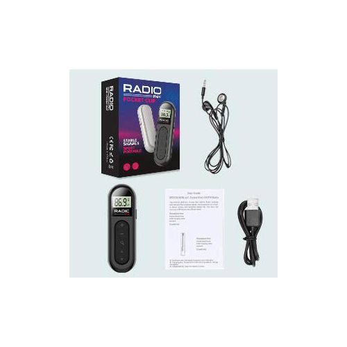 Rechargeable Mini Mini Radio,fm With Back Clip Conference (White)