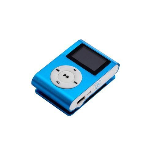 Clip On Mini USB LCD Screen MP3 TF Card Support Sports Music Player Blue