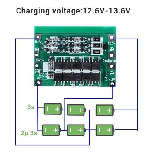 3S 60A Bms Board Lithium LiIon 18650 Battery Protection Board With Balance For Drill Motor 11.1V 12.6V 18650 Lipo Cell Module