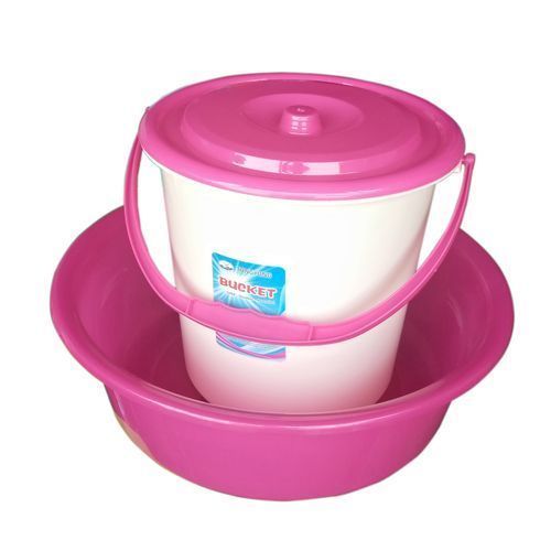 Other Bundle of Baby Basin with Bucket, 20Litres - Pink, White