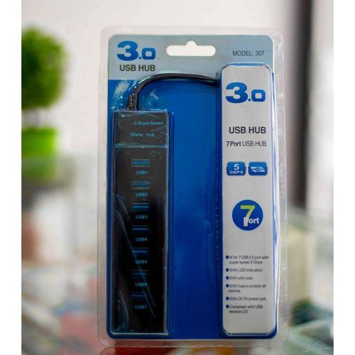 7-Port USB 3.0 Hub Black