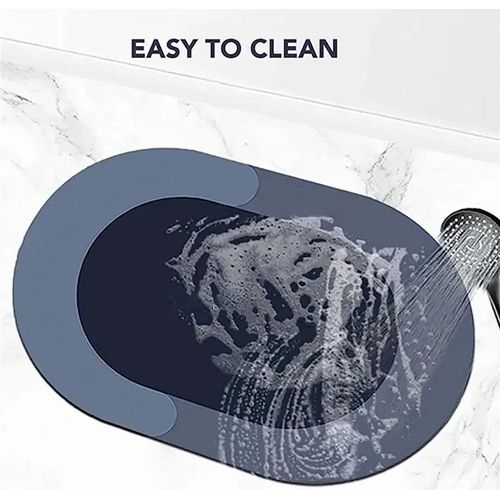 Anti-skid Water Absorbing Rubber Bathroom/ Kitchen Mat - Multicolor