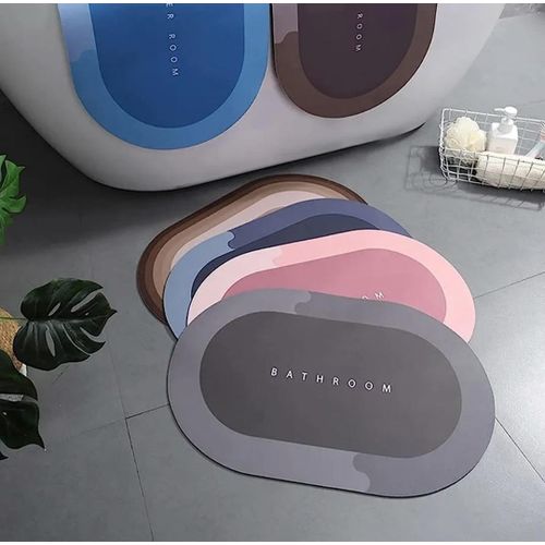 Anti-skid Water Absorbing Rubber Bathroom/ Kitchen Mat - Multicolor