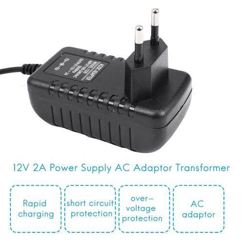 AcDc 12V 2A 24W Power Supply Adapter Transformer For 5050 3528 Led Strip Light Eu Plug