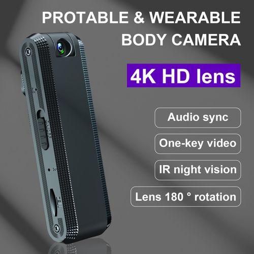 Voice Recorder with HD 1080P Camera Antishaking Rotating Lens Infrared Night Vision Video Recorder Noise Reduction for Driving Baby Daily Cycling Records Audio Recorder with Detachable Back Clip