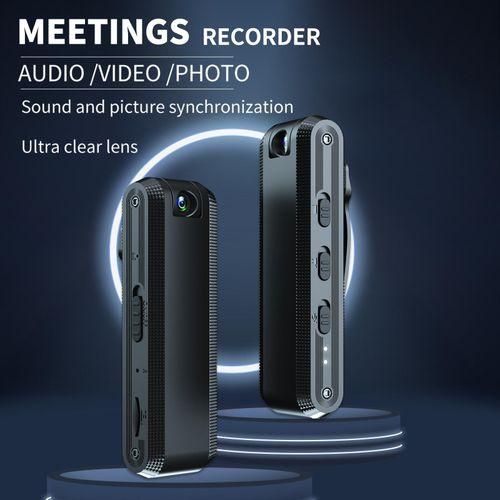 Voice Recorder with HD 1080P Camera Antishaking Rotating Lens Infrared Night Vision Video Recorder Noise Reduction for Driving Baby Daily Cycling Records Audio Recorder with Detachable Back Clip