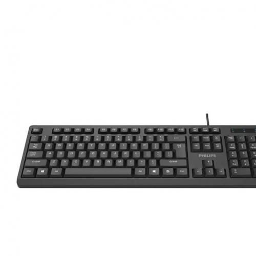 Philips Wired Quiet Keyboard SPK6234 with Number Pad - Black