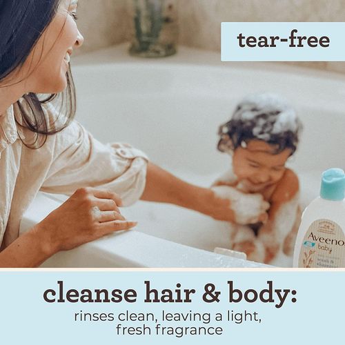 Aveeno Baby Daily Moisture Gentle Bath Wash & Shampoo For Sensitive Hair & Skin, Lightly Scented, 33oz