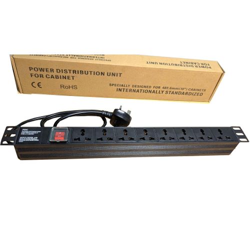 Rohs PDU-6 WAY DURABLE EXTENSION SOCKET BLACK