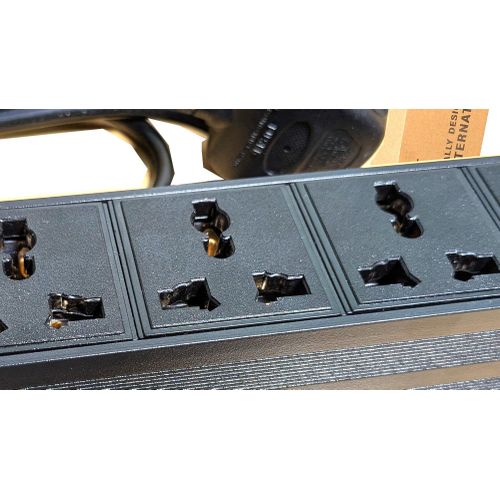 Rohs PDU-6 WAY DURABLE EXTENSION SOCKET BLACK