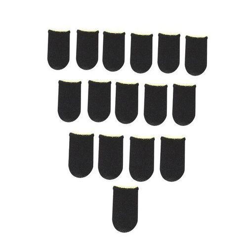 18Pin Carbon Fiber Finger Sleeves for PUBG Mobile Games Press Screen Finger Sleeves,Black  Yellow24 Pcs