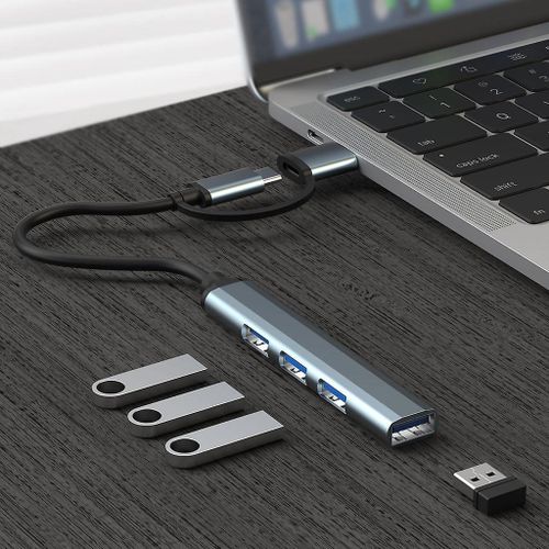4 Port Usb-c Hub Usb 3.0 Type-c Multi Splitter Expander For Pc