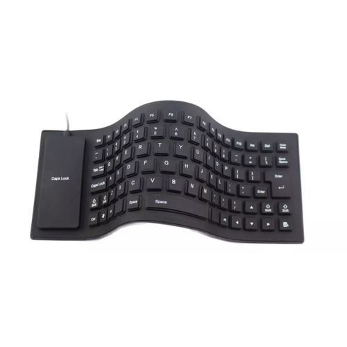 Flexible USB - Silicon Keyboard - Black.
