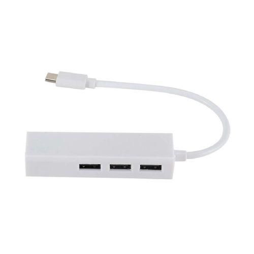 915 Generation TYPEC TO USB20 100GbE Network Card Hub Lan Rj45 Ethernet Network Adapter 3 Port USB 20