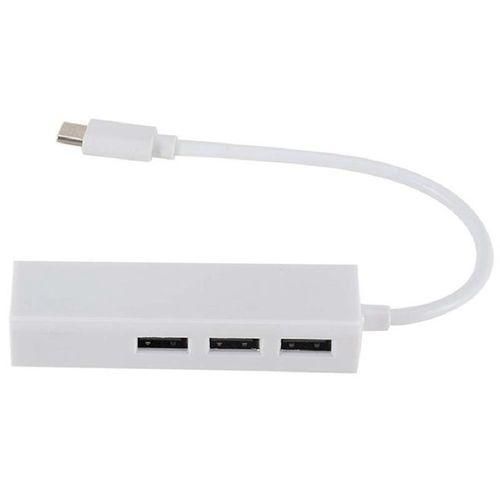 915 Generation TYPEC TO USB20 100GbE Network Card Hub Lan Rj45 Ethernet Network Adapter 3 Port USB 20