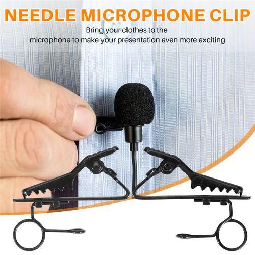 5 Pcs Ring Mini 7.5 mm Microphone Clip Holder Tie Clip Colla