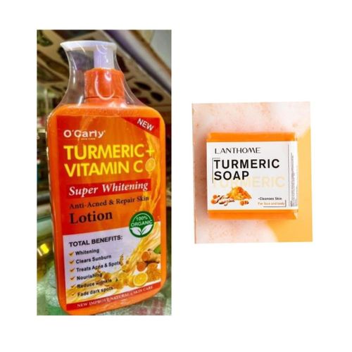 Turmeric +Vitamin c Super Whitening Lotion and Turmeric Soap
