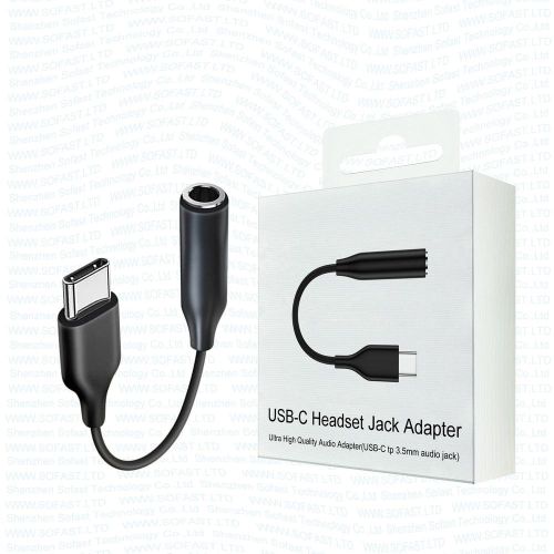 USB HUB Samsung Type C To Earphone Connector Jack Adapter-black