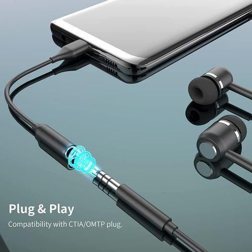 USB HUB Samsung Type C To Earphone Connector Jack Adapter-black