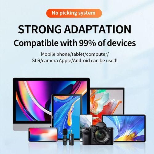 Wireless 3.5mm Lavalier Lapel Microphones Condenser Recording Mic