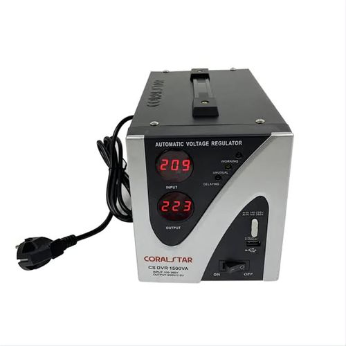 Automatic Voltage Regulator- Stabilizer - Power Booster With Step Down- 1000VA - Black