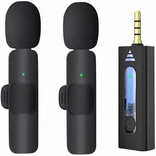 K35 Double Wireless Lavalier Microphone with AUX pin