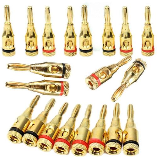 5PCS 4mm Musical Audio Speaker Cable Wire Gold-plated Banana Plug Connector Hot Gold