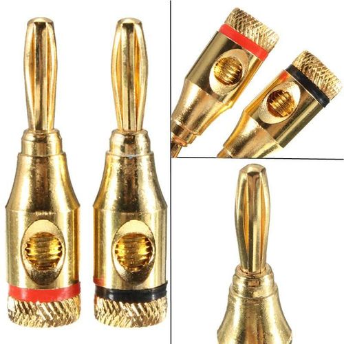 5PCS 4mm Musical Audio Speaker Cable Wire Gold-plated Banana Plug Connector Hot Gold