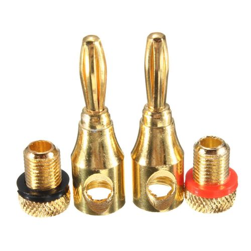 5PCS 4mm Musical Audio Speaker Cable Wire Gold-plated Banana Plug Connector Hot Gold