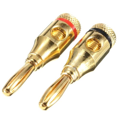 5PCS 4mm Musical Audio Speaker Cable Wire Gold-plated Banana Plug Connector Hot Gold