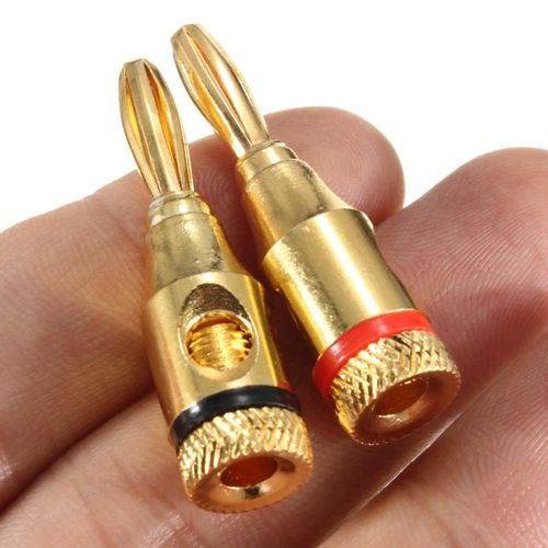 5PCS 4mm Musical Audio Speaker Cable Wire Gold-plated Banana Plug Connector Hot Gold