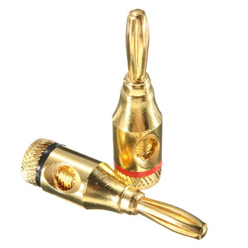 5PCS 4mm Musical Audio Speaker Cable Wire Gold-plated Banana Plug Connector Hot Gold