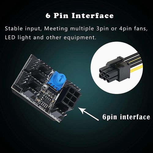 915 Generation 3-Pin 4-Pin Fan Adapter PC Case Cooling Fan Hub with 6-Pin P