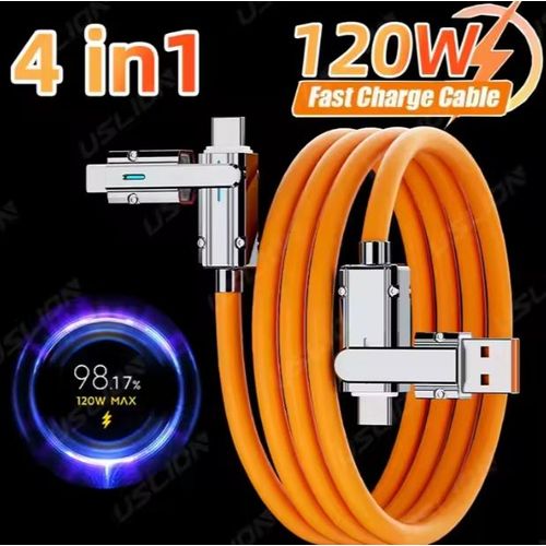 4 In 1 120W USB Type C to Type C iOS Cable 3 IN 1 PD 100W Fast Charging Data Cable for iPhone 11 12 13 14 15 Pro Max Samsung S24 and other andriod phones - Black, white