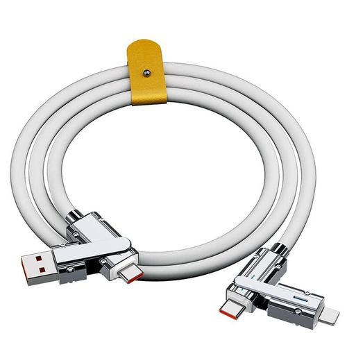 4 In 1 120W USB Type C to Type C iOS Cable 3 IN 1 PD 100W Fast Charging Data Cable for iPhone 11 12 13 14 15 Pro Max Samsung S24 and other andriod phones - Black, white