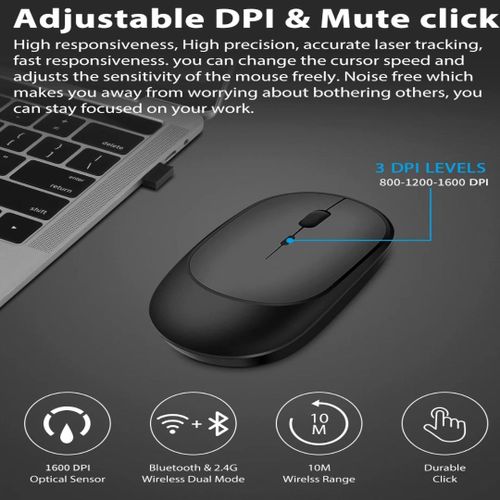 Genetic Bluetooth 4.0 + USB Rechargeable Two Modes Wireless Mouse Gamer Mouse for MacBook PC iPad Laptop