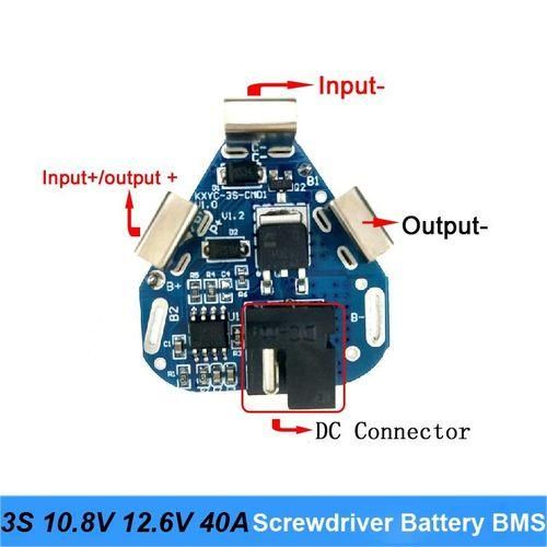 3S 10.8V 12.6V 40A BMS 18650 Lithium Battery Board BMS for Screwdriver Shura Shurika Battery 3S 12V Battery Replace Use