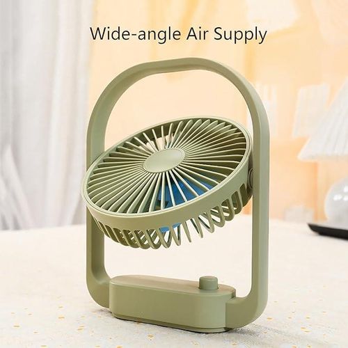 Portable Small Fans, Rechargeable Desk Fan with Strong Airflow, Stepless Speed Control, Wide-angle Air Supply USB Fan Removable Front Cover Electric Fan for Whole Room-Multicolour