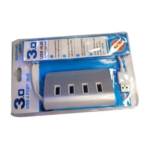3.0 USB 4 Port Hub (Support 2TB) - Silver