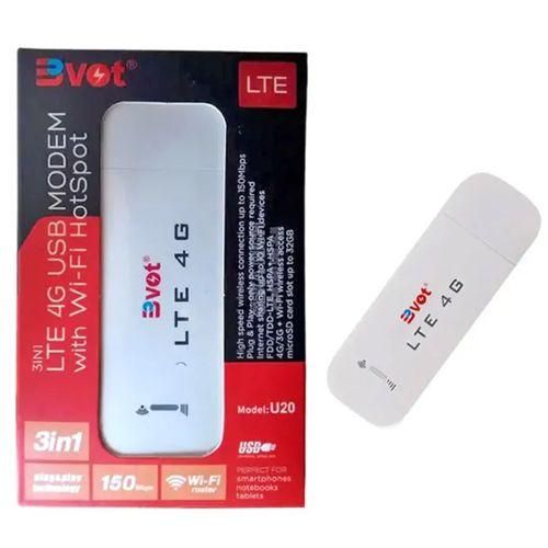 BVOT 4G USB Modem With Wi-Fi Hotspot 3 In 1 -White