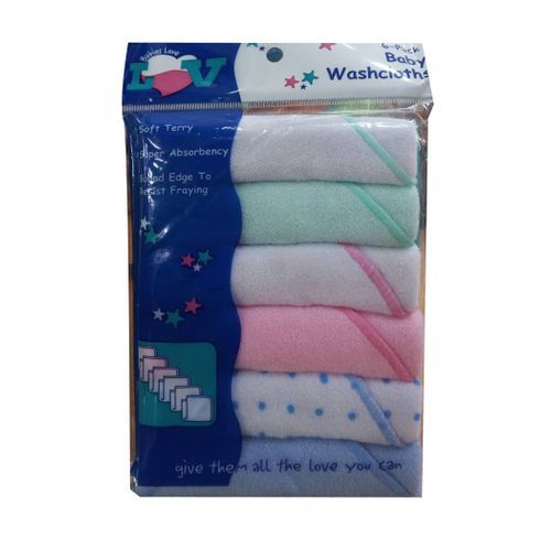6 Baby Wash Cloths,3pairs Socks And 1 Plastic Bib/Colors Vary-Multicolor