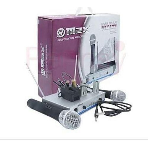 DH-744 MAX Professional Wireless Microphone High VHF Dual Channel Microphone - Black,Silver